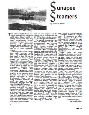 Sunapee Steamers Article - August 1962